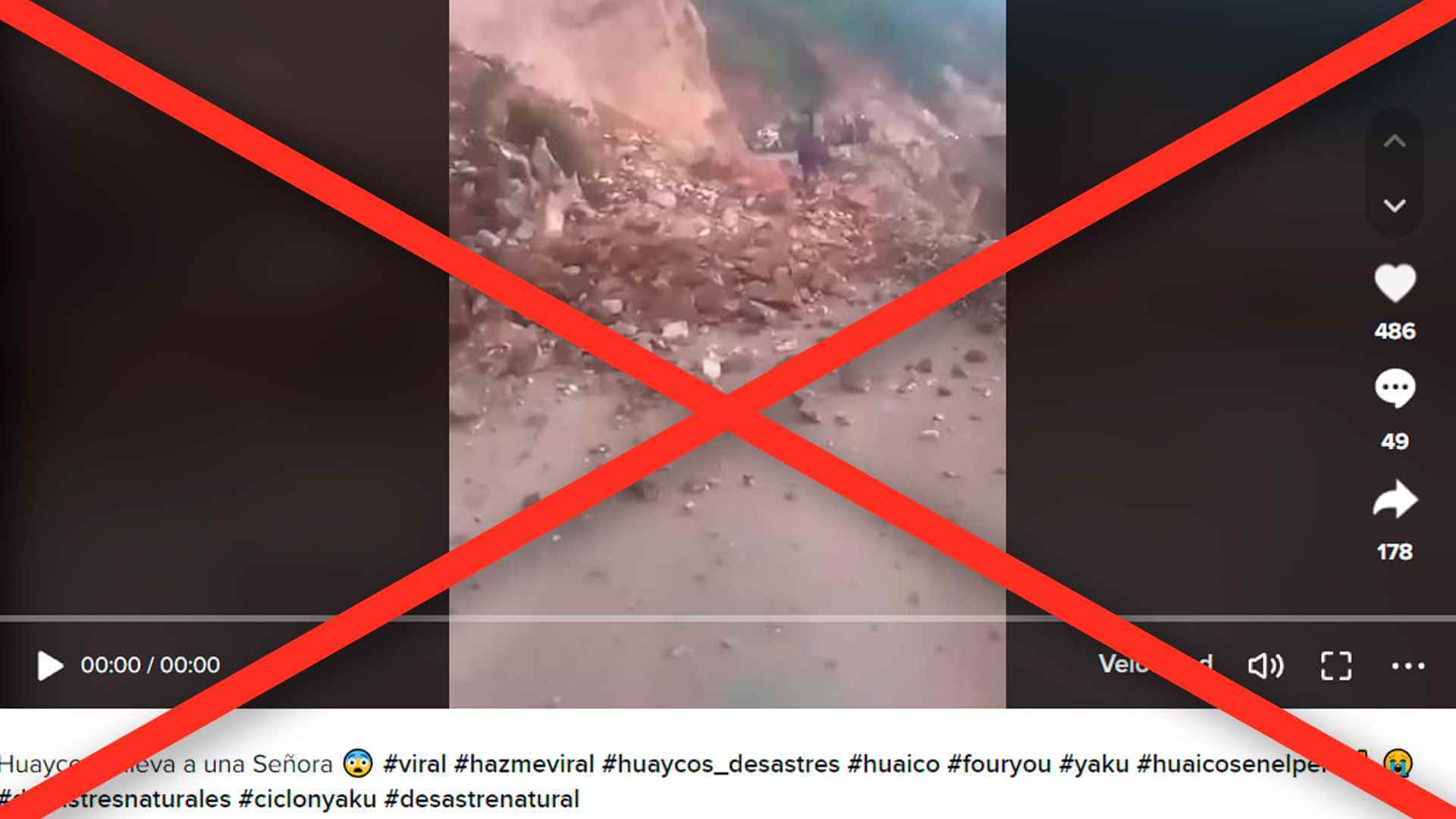 En realidad, la grabación muestra un derrumbe ocurrido en Huancarani, Cusco, en marzo del 2018.