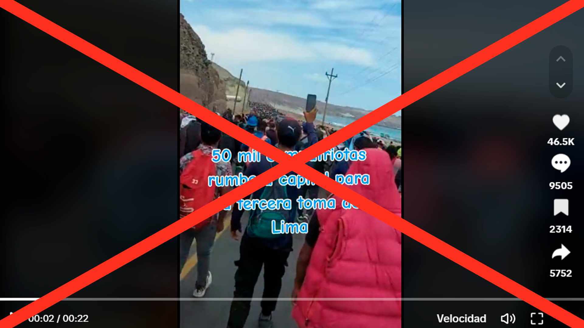 Falso: Video de miles de manifestantes que se dirigen a Lima para las protestas no es de julio