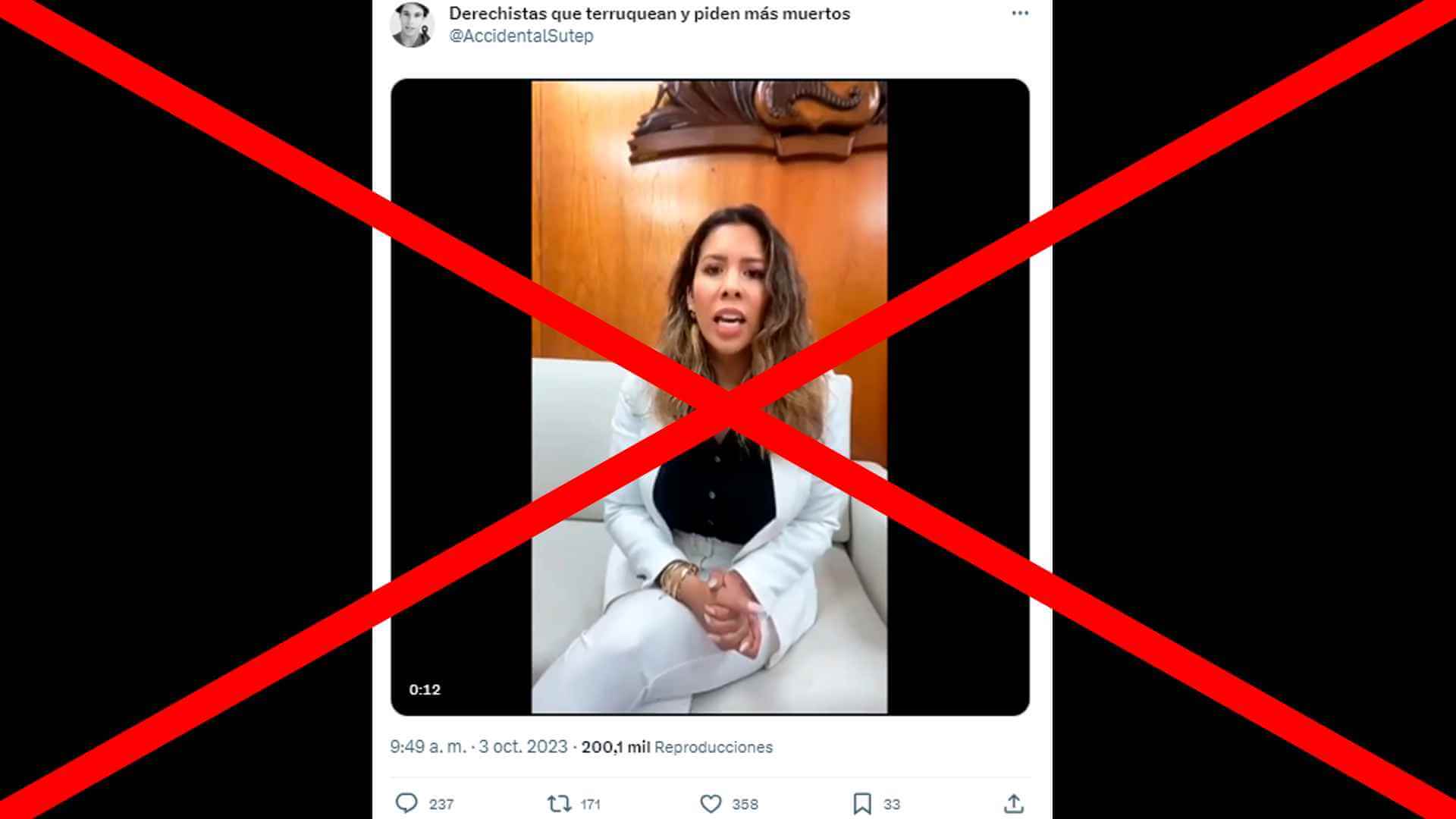 El video original es del año 2021, cuando la congresista Amuruz tuvo que brindar aclaraciones sobre su participación en otro evento.