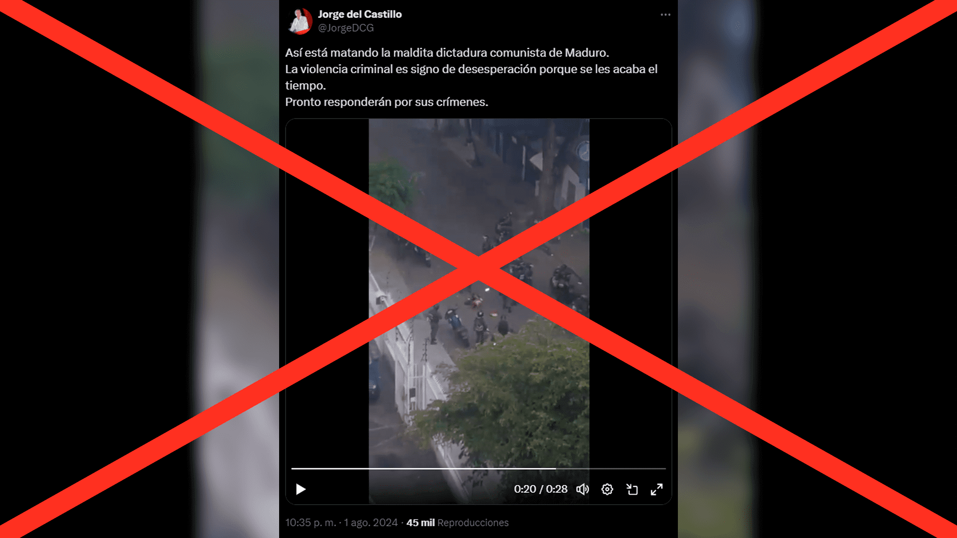 Video compartido como actual por Jorge del Castillo sobre ataque en Venezuela en realidad es de hace 7 años