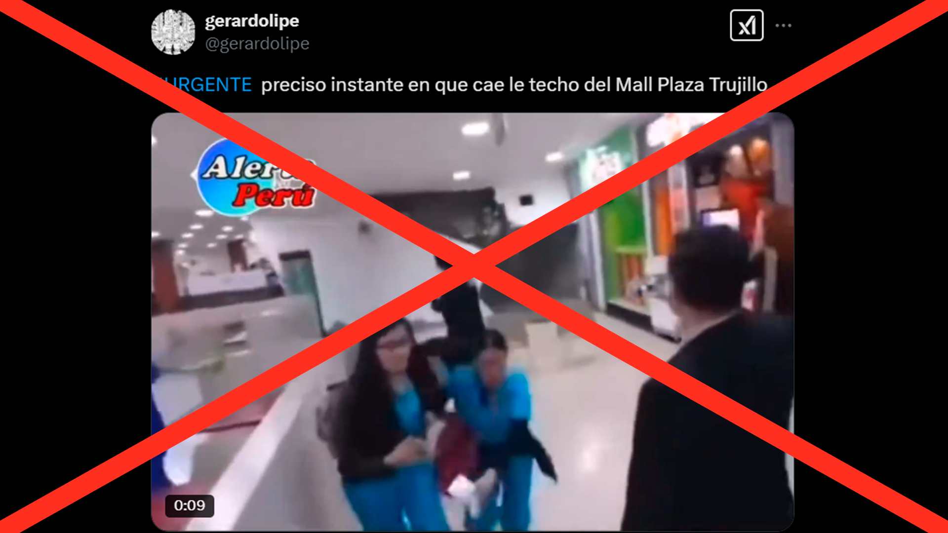 Uno de los videos sobre la caída de techo en un centro comercial no es de Trujillo, sino de Colombia 