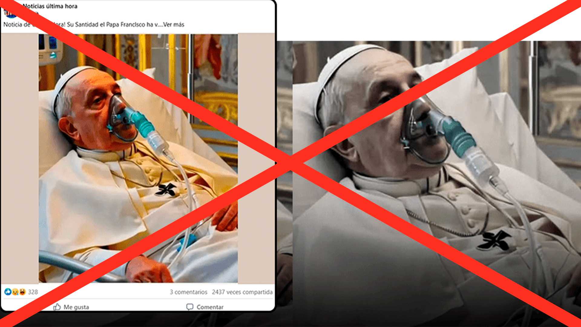 Imagen del papa Francisco con un respirador es falsa y posiblemente generada con IA
