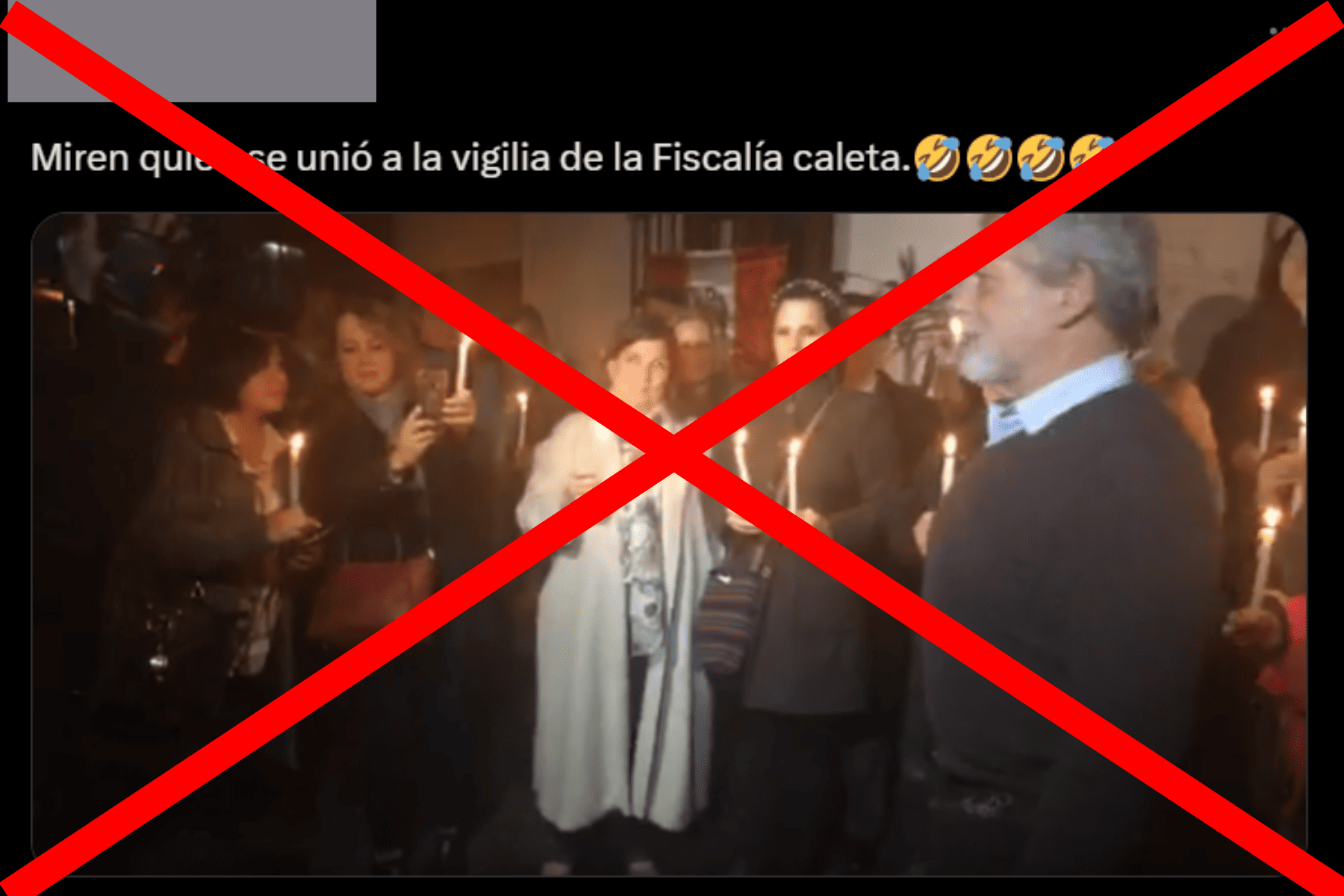 Es falsa la imagen de periodistas en supuesta vigilia para apoyar a la Fiscalía