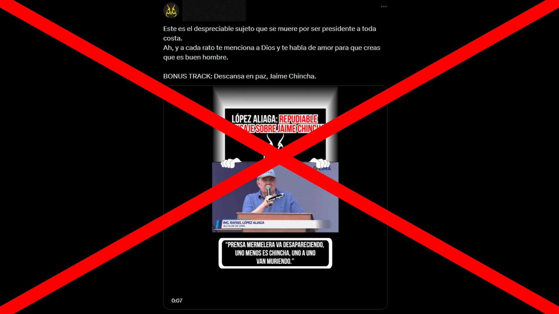 Engañoso: Video en el que Rafael López Aliaga agravia a Jaime Chincha no es actual: es de hace un año