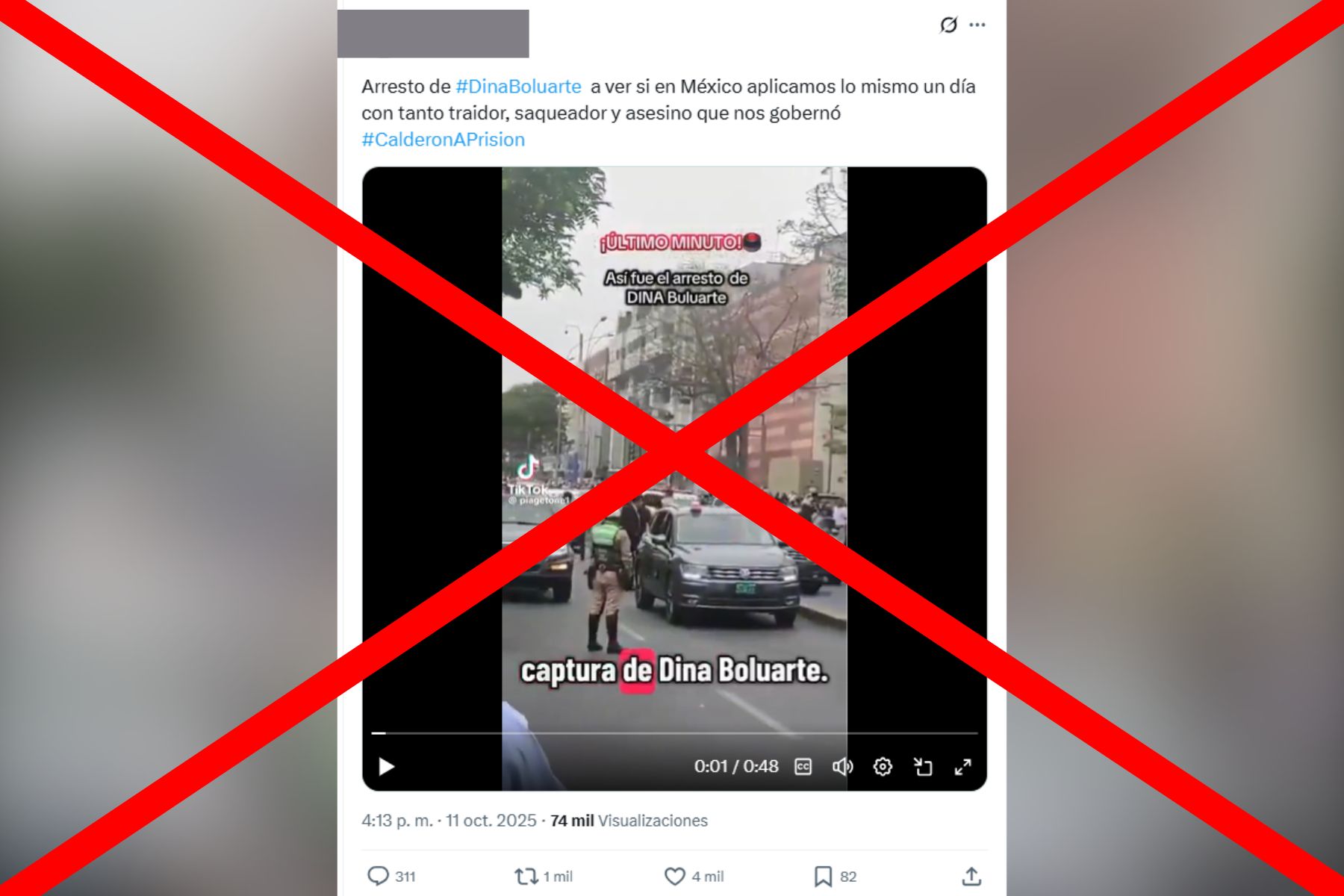 Falso: Video de supuesto arresto a Dina Boluarte corresponde en realidad a la captura de Pedro Castillo