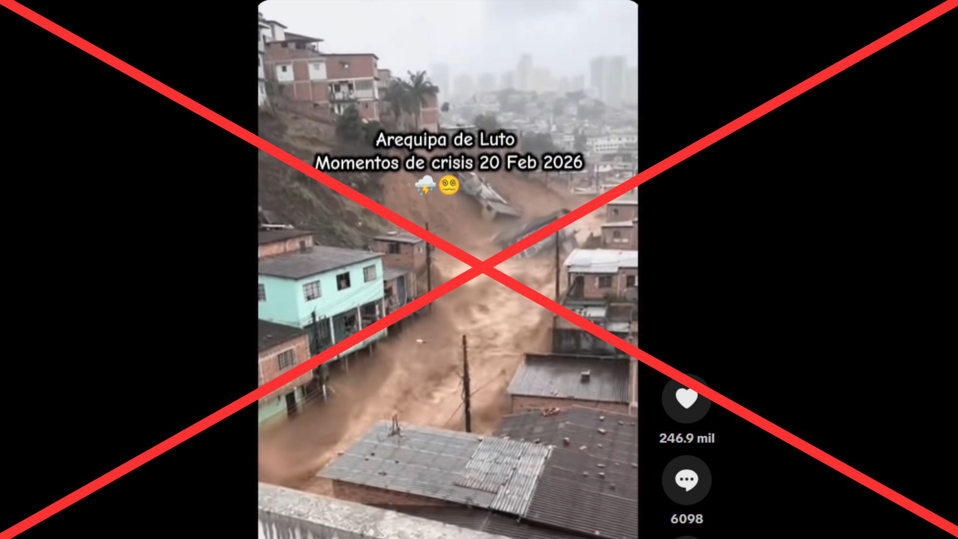 Falso: Supuesto video de reciente desastre natural en Arequipa fue generado con IA