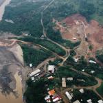 BOLIVIA. To the north of the La Paz department, the Kaka River shows signs of serious damage due to mercury used in mining.