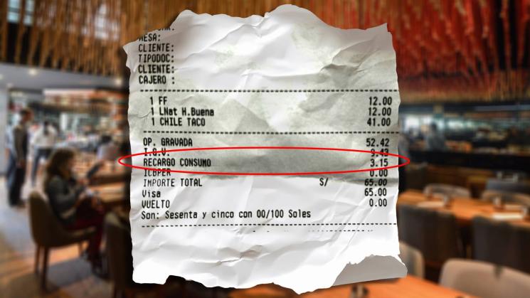 TASA. Algunas boletas incluyen el recargo al consumo, un tipo de "propina obligatoria", que pueden cobrar restaurantes y hoteles si así lo desean.