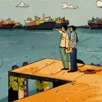 EN AGUAS DISTANTES. La numerosa flota china de pesca del calamar gigante se resiste a transparentar sus movimientos y capturas en altamar.