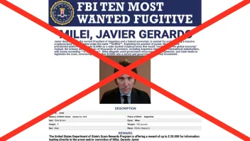 Es falso que Javier Milei no aparece entre los 10 fugitivos más buscados por el FBI