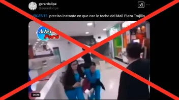 Uno de los videos sobre la caída de techo en un centro comercial no es de Trujillo, sino de Colombia 