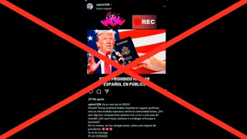 Es falso que Donald Trump prohibió hablar español en lugares públicos en EE. UU.