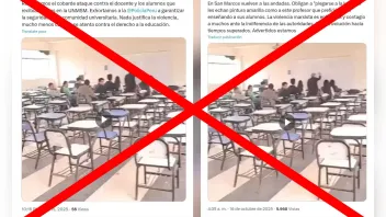 Falso: Video viral de ataque a docente no ocurrió en la Universidad San Marcos y no está relacionado con la marcha nacional