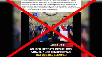 Imagen de supuesta declaración del presidente José Jerí acerca de que reducirá su sueldo y el de los congresistas es falsa
